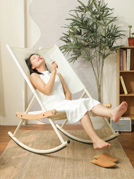 Buy Rocking Chair Adult Recliner Indoor Balcony Home Nap Leisure Internet Celebrity Lounge Sofa ChairOutdoor Courtyard Rocking Chair online shopping cheap