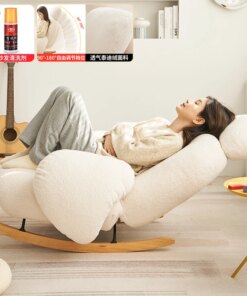 Rocking Chair Home Balcony Recliner Leisure Chair Living Room Couch Single Sofa Lazy Bone Chair White Rocking Chair