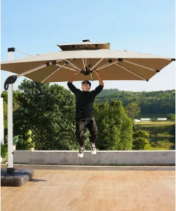 Roman Umbrella Solar/Battery Light with Light Strips Outdoor Courtyard Umbrella Sun Umbrella Sun Shelter Sun Umbrella