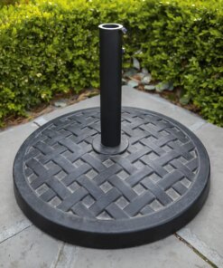Round Resin Patio Umbrella Base, Black