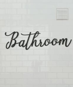 Rustic Decor Bathroom Wall Farmhouse Style Door Sign Restroom Ornament Powder Home Signs