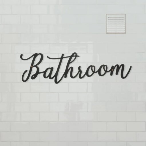 Buy Rustic Decor Bathroom Wall Farmhouse Style Door Sign Restroom Ornament Powder Home Signs online shopping cheap