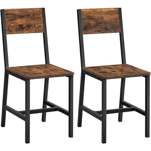 Buy Rustic Wood Chairs with Metal Steel Frame