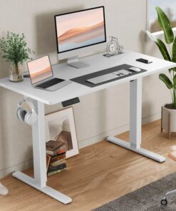 SMUG Electric Standing Desk with Memory Preset, Ergonomic Height Adjustable Table with T-Shaped Metal Bracket Modern