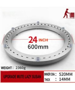 SS M24INCH/60CM ADVANCED MUTE Aluminium Alloy Lazy Susan Turntable with Upgrade Anti Skid Soft Rubber Tips and Slience Strap