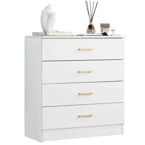 Buy SUGIFT 4 Drawer Wood Dressers Modern Storage Chest-White online shopping cheap