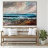 Buy Seascape oil painting on canvas: impressionist art sky and sea painting in custom size as beach contemporary art wall decor | AHEAD OF THE STORM online shopping cheap