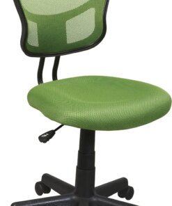 Series Mesh Back Armless Task Chair with Padded Fabric Seat and 360 Degree Swivel, Green Stadium seats Silla de playa Plastic ad