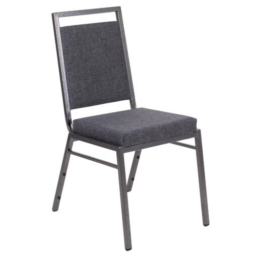 Buy Series Square Back Stacking Banquet Chair in Dark Gray Fabric with Silvervein Frame，23.25 x 17.00 x 36.50 Inches online shopping cheap