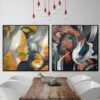Buy Set Abstract Art Set Of 2 Figurative Painting Portrait Painting Human Art | DIVINE CREATURES online shopping cheap