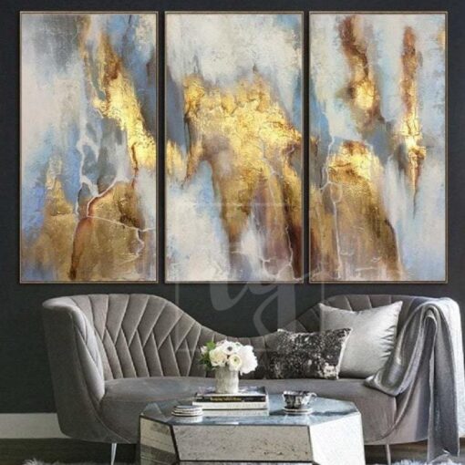 Buy Set Triptych Painting Gold Leaf Original Painting Custom Paintings On Canvas Hand Art | LIGHT MAGIC online shopping cheap