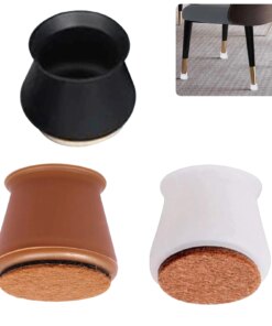 Silicone Chair Leg Protectors With Felt For Hardwood Floors Elastic Leg Cover Pad For Protecting Floors From Scratches And Noise