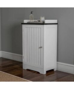 Somerset Home Bathroom Cabinet – Floor Cupboard for Storage (White)