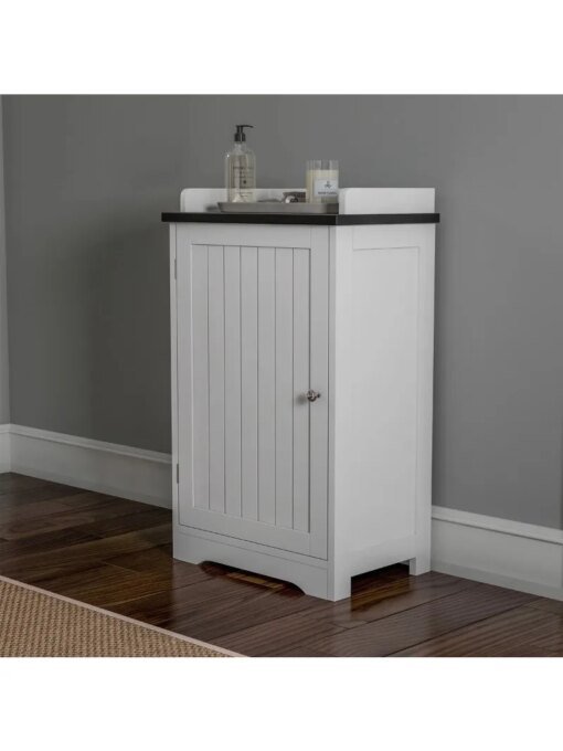 Buy Somerset Home Bathroom Cabinet – Floor Cupboard for Storage (White) online shopping cheap