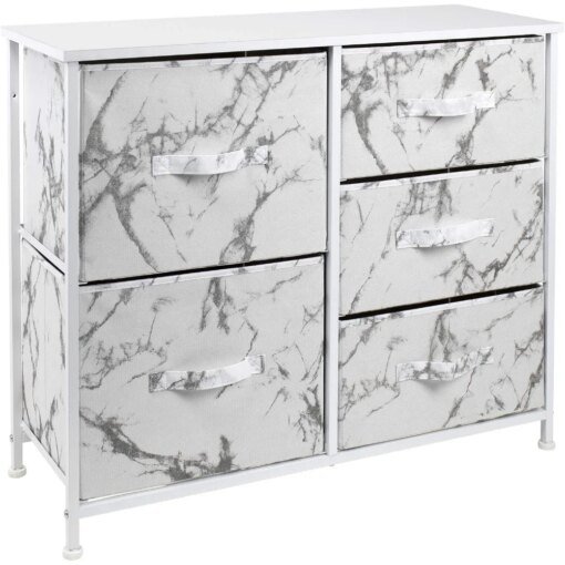 Buy Sorbus Dresser with 5 Drawers- White Frame
