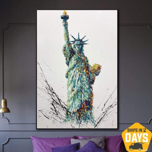 Buy Statue Of Liberty Artwork Statue Of Liberty Painting Statue Of Liberty | NATIONAL SYMBOL 48"x32" online shopping cheap