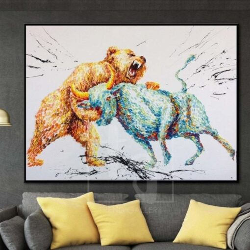 Buy Stock Exchange Painting Modern Abstract Canvas Painting Bull Large Abstract Painting | UNSTABLE MARKET online shopping cheap