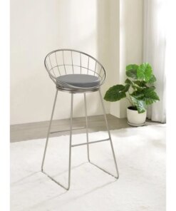 Stools Grey and Satin Nickel (Set of 2)