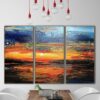 Buy Sunset Paintings Abstract Ocean Paintings On Canvas Sets Of Paintings Contemporary Art Original Large Art | HEAVENLY FIRE online shopping cheap