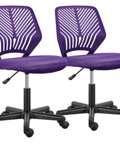 TD80to0001 Adjustable Armless Mid Back Office Chair, Set of 2, 20.00 X 22.00 X 31.00 Inches