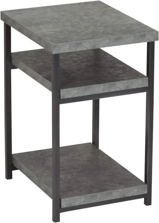 Buy Table | End Table with Shelf for Storage | Faux Slate Concrete 17.9D x 23.6W x 17.46H in Tea table Small end table Table top End online shopping cheap