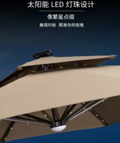 The product can be customized.Outdoor umbrella solar LED with lamp solar umbrella balcony umbrella Roman umbrella