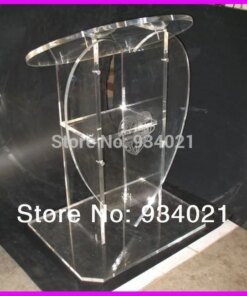 Transparent Acrylic Podium With Heart Shaped Front, Plexiglass Lecterns