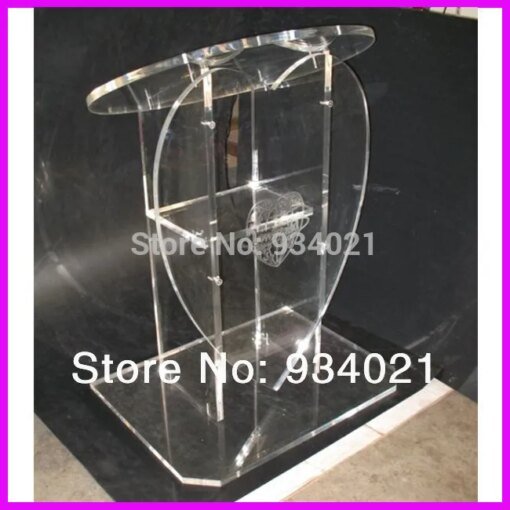 Buy Transparent Acrylic Podium With Heart Shaped Front