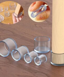 Transparent Chair Leg Caps Rubber Feet Protector Pad Furniture Table Covers Socks Plugs Cover Furniture Leveling Feet Home Decor