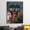 Tribal Painting On Canvas Urban Style Painting Modern Painting Abstract Black Face Wall Art Hand Painted Artwork | TRIBAL CHIEF 46"x34"