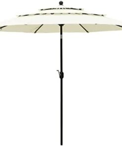 Umbrella 10 ft Dining Table Outdoor Market Umbrella 3 Tier – Blue