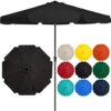 Umbrellas Outdoor Large Market Umbrella With Push Button Tilt and Crank System 8 Sturdy Ribs UV Protection Waterproof Sunproof