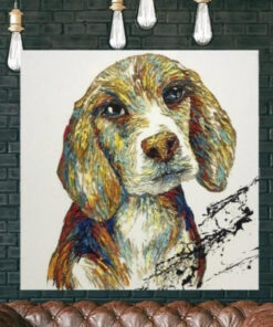 Unique Beagle Artwork Abstract Hound Dog Painting Modern Beagle Artwork Animal Abstract | DOG’S THOUGHTS