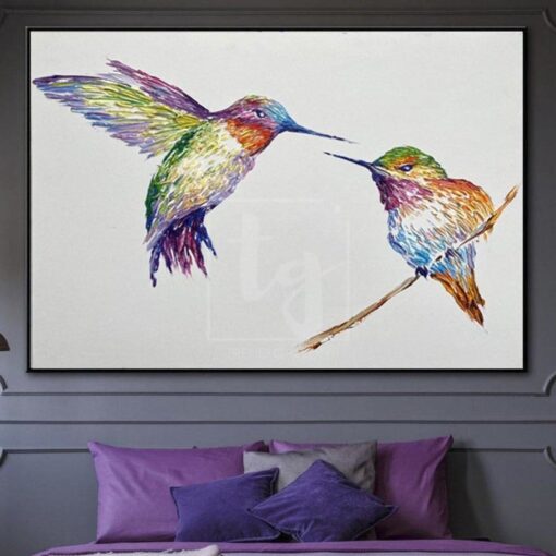Buy Unique Colibri Painting Bird Abstract Oil Painting Abstract Bird Painting Hummingbird Extra Large Painting | HUMMINGBIRDS online shopping cheap