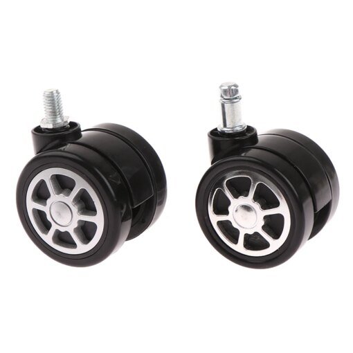 Buy Universal 60mm Mute Caster Office Chairs Nylon Replacement Swivel Rubber Rollers Wheels Furniture Hardware online shopping cheap