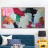 Buy Unstretched Extra Large Abstract Colorful Paintings On Canvas Original Modern Textured Painting | EXPRESSION 43.30"x78.74" online shopping cheap