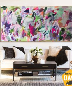 Unstretched Extra Large Colorful Paintings On Canvas Original Abstract Vivid Art Modern Textured Painting | VIBRANT WAY 39.37“x78.74"