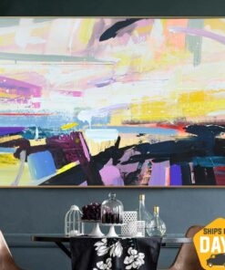 Unstretched Large Abstract Colorful Paintings On Canvas Textured Painting Hand Painted Art Original Oil Painting | DEPTH OF NATURE 65 39"x59"