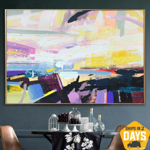 Buy Unstretched Large Abstract Colorful Paintings On Canvas Textured Painting Hand Painted Art Original Oil Painting | DEPTH OF NATURE 65 39"x59" online shopping cheap