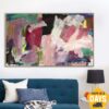 Buy Unstretched Large Abstract Original Colorful Paintings On Canvas Modern Vivid Art Textured Oil Painting | INDIE LIFE 39.37"x70.86" online shopping cheap