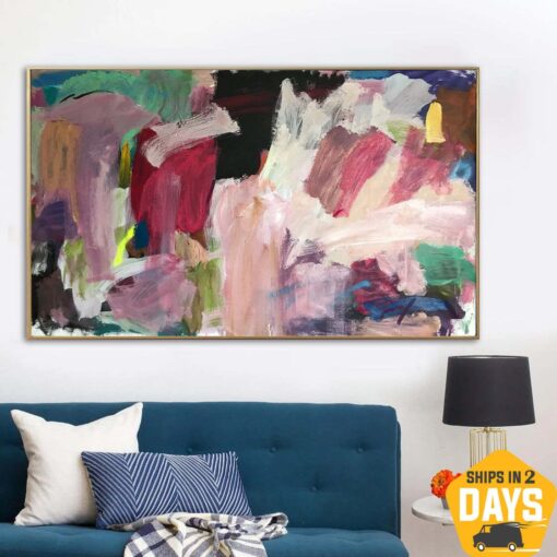 Buy Unstretched Large Abstract Original Colorful Paintings On Canvas Modern Vivid Art Textured Oil Painting | INDIE LIFE 39.37"x70.86" online shopping cheap