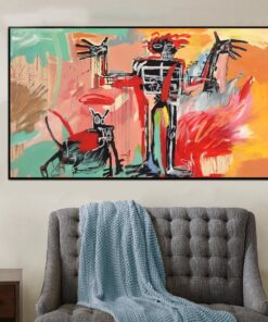 Urban Style Paintings On Canvas Neo Expressionism Painting Street Art Weird Artwork 30×46 Art Graffiti Style Wall Art | BOY AND DOG