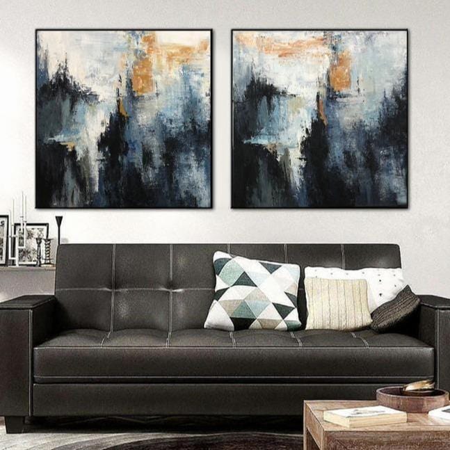Buy Wall Large Canvas Art Hand Art Modern Wall Art Set Of 2 Colorful Wall Art Abstract Landscape Paintings On Canvas Laundry Wall Decor | MOUNTAINS online shopping cheap