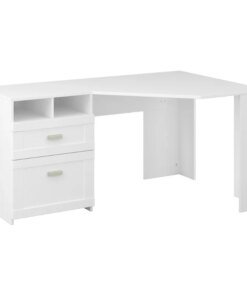 Wheaton 60″ W Reversible Corner Computer Desk with Storage in Pure White