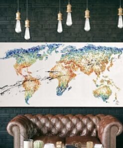 Buy World map canvas Abstract canvas art oil World map wall art | GEOGRAPHY LESSON online shopping cheap