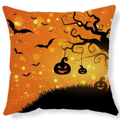 Buy Yellow Pumpkin Series Halloween Themed Pillowcase Sofa Cushion Cover Festive Gift Party Decoration 45*45cm online shopping cheap