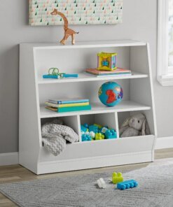 Your Zone Kids Bin Storage and Two Shelf Bookcase, White