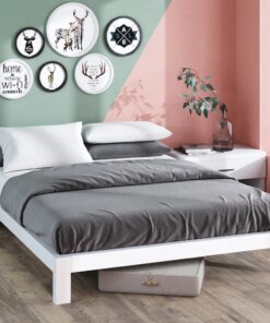 Zinus Arnav 10″ White Metal Platform Bed Frame