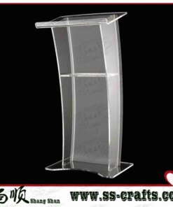 acrylic digital Lectern, Podium size, Pulpit, Speakers Stand.acrylic lecter table Curved Rail Acrylic Lectern