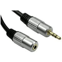 0.5m 3.5mm Male – Female Stereo Cable – Gold Connectors